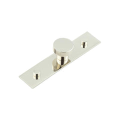 Thaxted Cupboard Knobs 30mm Plain Backplate   Polished Nickel - Hoxton Kits