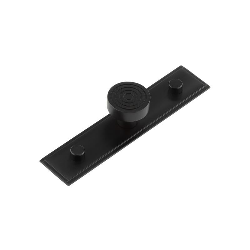 Murray Cupboard Knobs 30mm Stepped Backplate  Black - Hoxton Kits