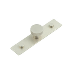 Wenlock Cupboard Knobs 30mm Plain Backplate  Satin Nickel - Hoxton Kits