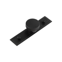 Thaxted Cupboard Knobs 40mm Stepped Backplate  Black - Hoxton Kits