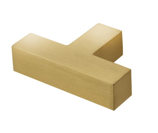 Trafalgar T Bar Square Cupboard Knobs  Satin Brass - Burlington Range