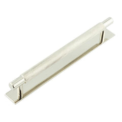 Hoxton Taplow Cabinet Handles 224mm Ctrs Plain Backplate   Polished Nickel - Hoxton Kits