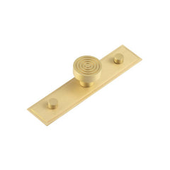 Murray Cupboard Knobs 30mm Stepped Backplate  Satin Brass - Hoxton Kits
