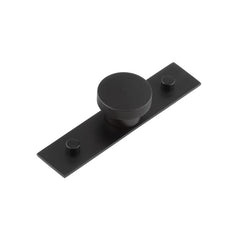 Thaxted Cupboard Knobs 40mm Plain Backplate  Black - Hoxton Kits