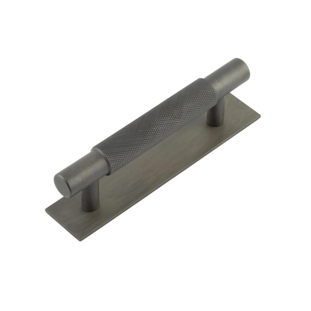 Hoxton Taplow Cabinet Handles 96mm Ctrs Plain Backplate Dark Bronze - Hoxton Kits