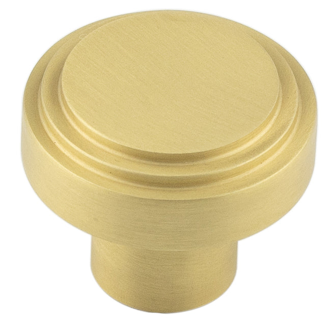 Cropley Cupboard Knobs 30mm  Satin Brass - Hoxton Range