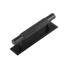 Hoxton Taplow Cabinet Handles 96mm Ctrs Stepped Backplate Matt  Black - Hoxton Kits