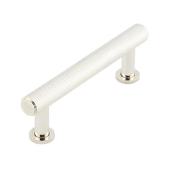 Burlington Piccadilly Knurled Cabinet Handles 96mm   Polished Nickel - Burlington Range