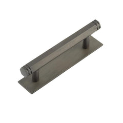 Hoxton Nile Cabinet Handles 96mm Ctrs Plain Backplate Dark Bronze - Hoxton Kits