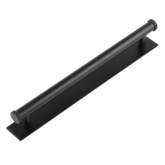 Hoxton Wenlock Cabinet Handles 224mm Ctrs Plain Backplate Matt  Black - Hoxton Kits