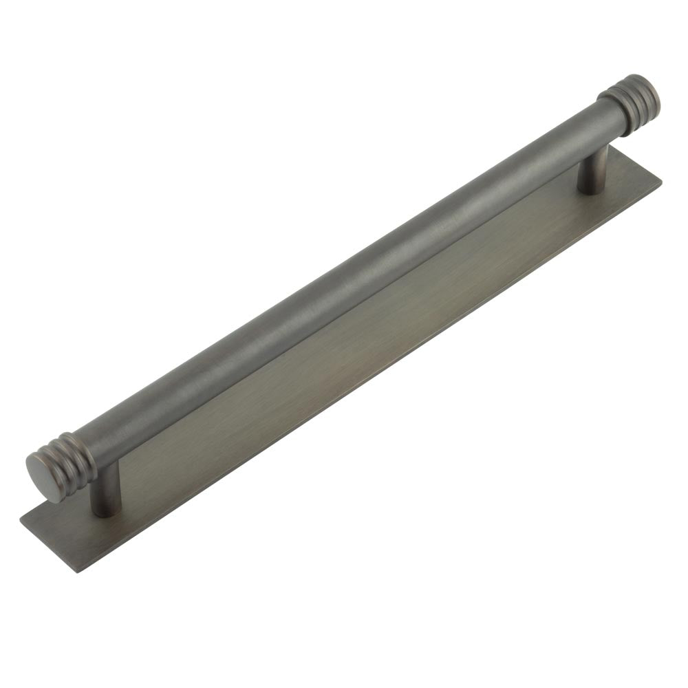 Hoxton Sturt Cabinet Handles 224mm Ctrs Plain Backplate Dark Bronze - Hoxton Kits