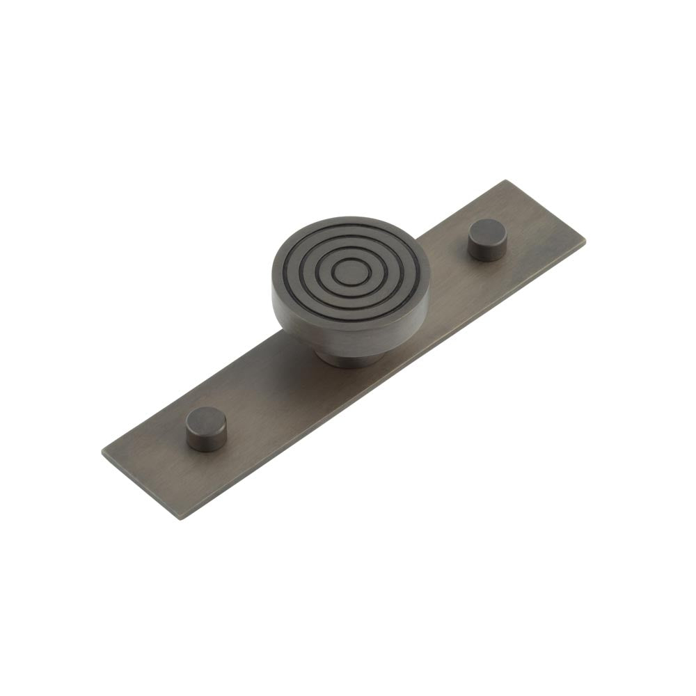 Murray Cupboard Knobs 40mm Plain Backplate Dark Bronze - Hoxton Kits