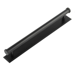 Hoxton Thaxted Cabinet Handles 224mm Ctrs Stepped Backplate Matt  Black - Hoxton Kits