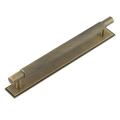 Hoxton Taplow Cabinet Handles 224mm Ctrs Stepped Backplate Antique Brass - Hoxton Kits