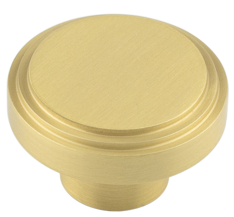 Cropley Cupboard Knobs 40mm  Satin Brass - Hoxton Range