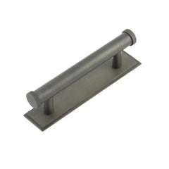 Hoxton Thaxted Cabinet Handles 96mm Ctrs Stepped Backplate Dark Bronze - Hoxton Kits