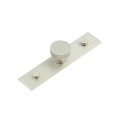 Wenlock Cupboard Knobs 30mm Stepped Backplate   Satin Nickel - Hoxton Kits