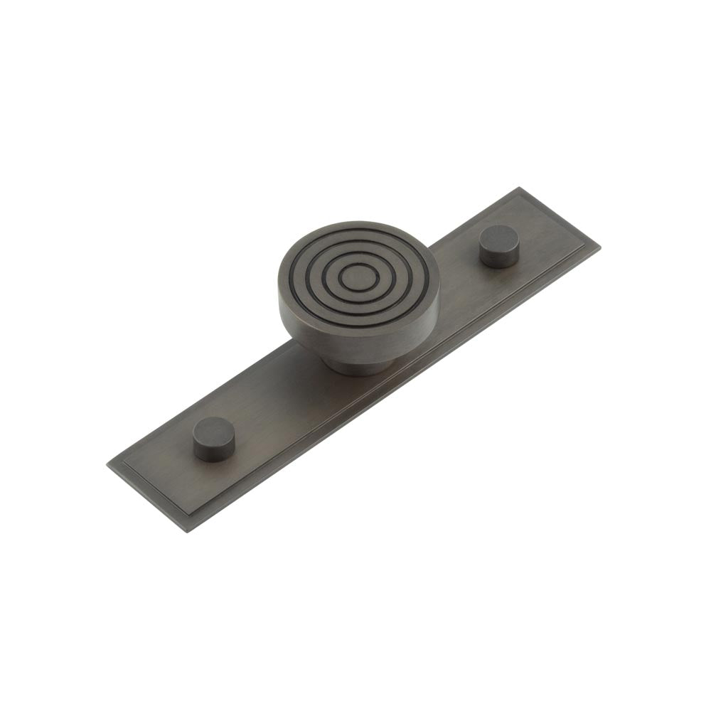 Murray Cupboard Knobs 40mm Stepped Backplate Dark Bronze - Hoxton Kits