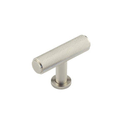 Piccadilly Knurled T Bar Cupboard Knobs  Satin Nickel - Burlington Range