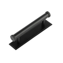 Hoxton Thaxted Cabinet Handles 96mm Ctrs Stepped Backplate Matt  Black - Hoxton Kits