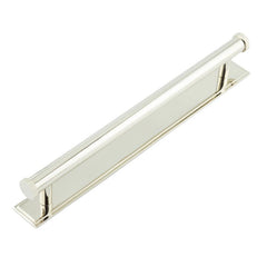 Hoxton Thaxted Cabinet Handles 224mm Ctrs Stepped Backplate   Polished Nickel - Hoxton Kits