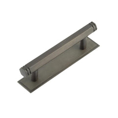Hoxton Nile Cabinet Handles 96mm Ctrs Stepped Backplate Dark Bronze - Hoxton Kits