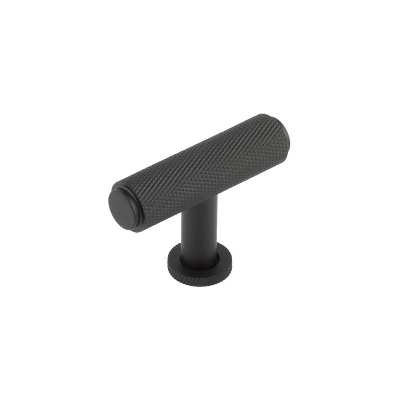 Piccadilly Knurled T Bar Cupboard Knobs  Black - Burlington Range
