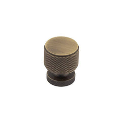 Piccadilly Knurled Cupboard Knobs Antique Brass - Burlington Range