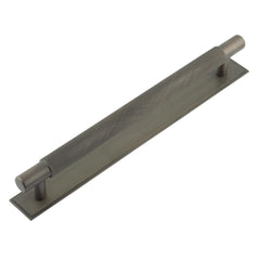 Hoxton Taplow Cabinet Handles 224mm Ctrs Stepped Backplate Dark Bronze - Hoxton Kits