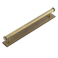 Hoxton Thaxted Cabinet Handles 224mm Ctrs Stepped Backplate Antique Brass - Hoxton Kits