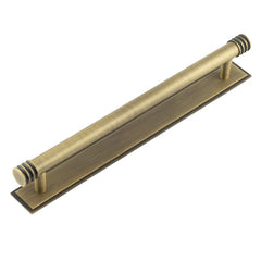 Hoxton Sturt Cabinet Handles 224mm Ctrs Stepped Backplate Antique Brass - Hoxton Kits