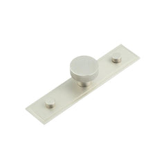 Thaxted Cupboard Knobs 30mm Stepped Backplate  Satin Nickel - Hoxton Kits