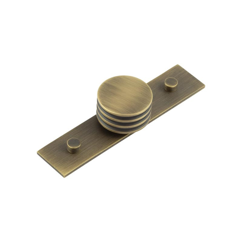 Sturt Cupboard Knobs 40mm Plain Antique Brass - Hoxton Kits