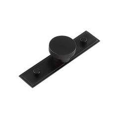 Wenlock Cupboard Knobs 40mm Stepped Backplate  Matt  Black - Hoxton Kits