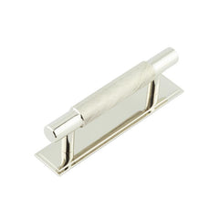 Hoxton Taplow Cabinet Handles 96mm Ctrs Stepped Backplate   Polished Nickel - Hoxton Kits