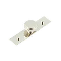 Cropley Cupboard Knobs 40mm Plain Backplate   Polished Nickel - Hoxton Kits