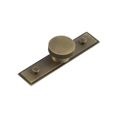 Thaxted Cupboard Knobs 40mm Stepped Backplate Antique Brass - Hoxton Kits
