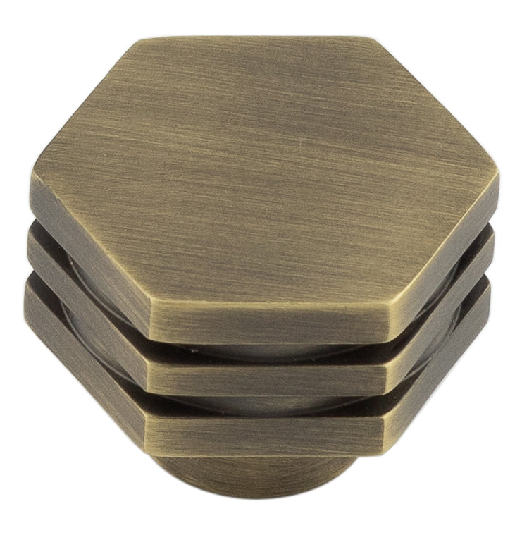 Nile Cupboard Knobs 30mm Antique Brass - Hoxton Range