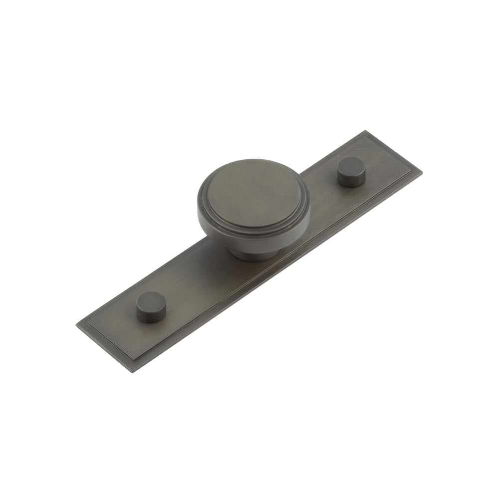 Cropley Cupboard Knobs 40mm Stepped Backplate Dark Bronze - Hoxton Kits
