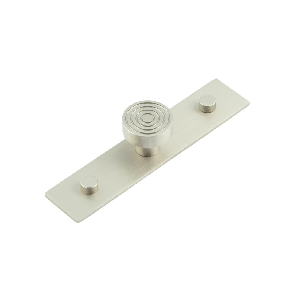 Murray Cupboard Knobs 30mm Plain Backplate  Satin Nickel - Hoxton Kits