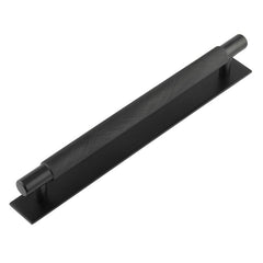 Hoxton Taplow Cabinet Handles 224mm Ctrs Plain Backplate Matt  Black - Hoxton Kits