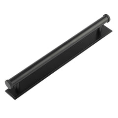 Hoxton Wenlock Cabinet Handles 224mm Ctrs Stepped Backplate Matt  Black - Hoxton Kits