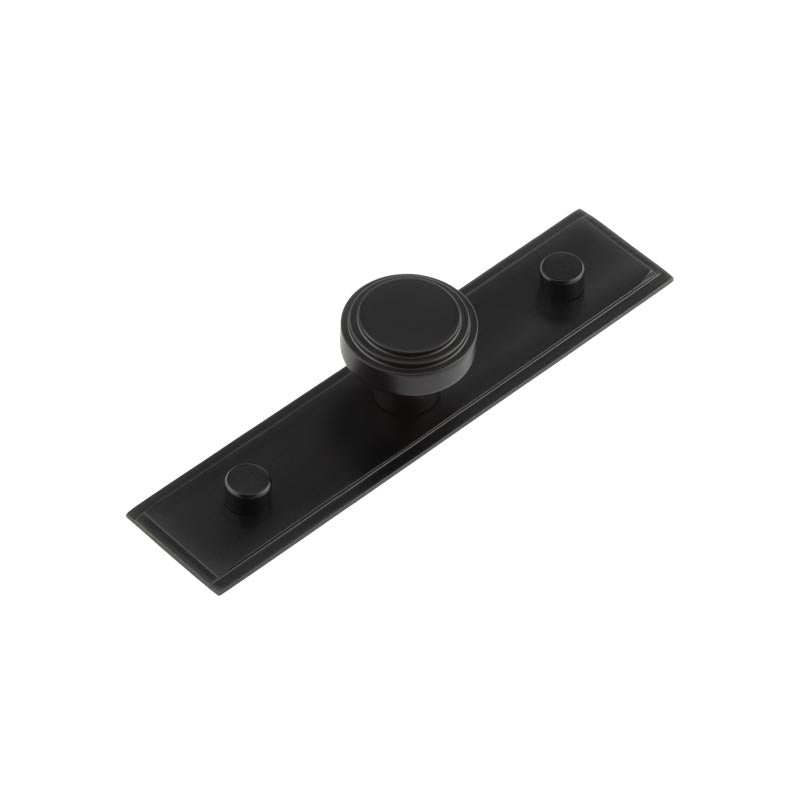 Cropley Cupboard Knobs 30mm Stepped Backplate  Black - Hoxton Kits