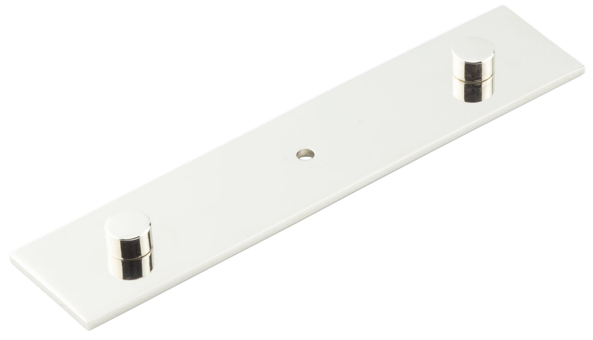 Fanshaw Backplate for Cupboard Knobs 140x30mm   Polished Nickel - Hoxton Range