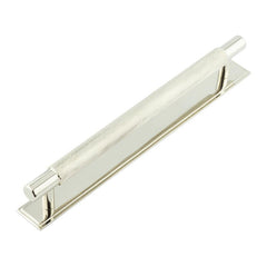 Hoxton Taplow Cabinet Handles 224mm Ctrs Stepped Backplate   Polished Nickel - Hoxton Kits