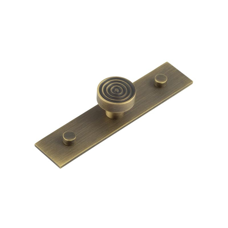 Murray Cupboard Knobs 30mm Plain Backplate Antique Brass - Hoxton Kits