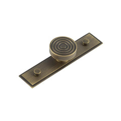 Murray Cupboard Knobs 40mm Stepped Backplate Antique Brass - Hoxton Kits