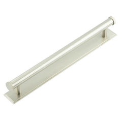 Hoxton Thaxted Cabinet Handles 224mm Ctrs Stepped Backplate  Satin Nickel - Hoxton Kits