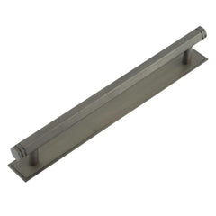 Hoxton Nile Cabinet Handles 224mm Ctrs Stepped Backplate Dark Bronze - Hoxton Kits
