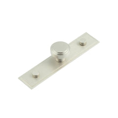 Cropley Cupboard Knobs 30mm Stepped Backplate  Satin Nickel - Hoxton Kits